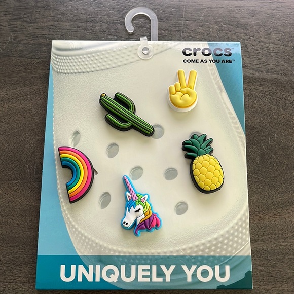 CROCS Other - Crocs NWT Uniquely You Jibbitz Charms unicorn rainbow cactus pineapple peace